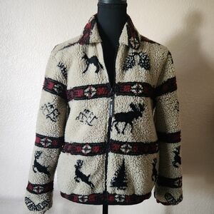 Woolrich Sherpa Jacket with Black and Red Accents